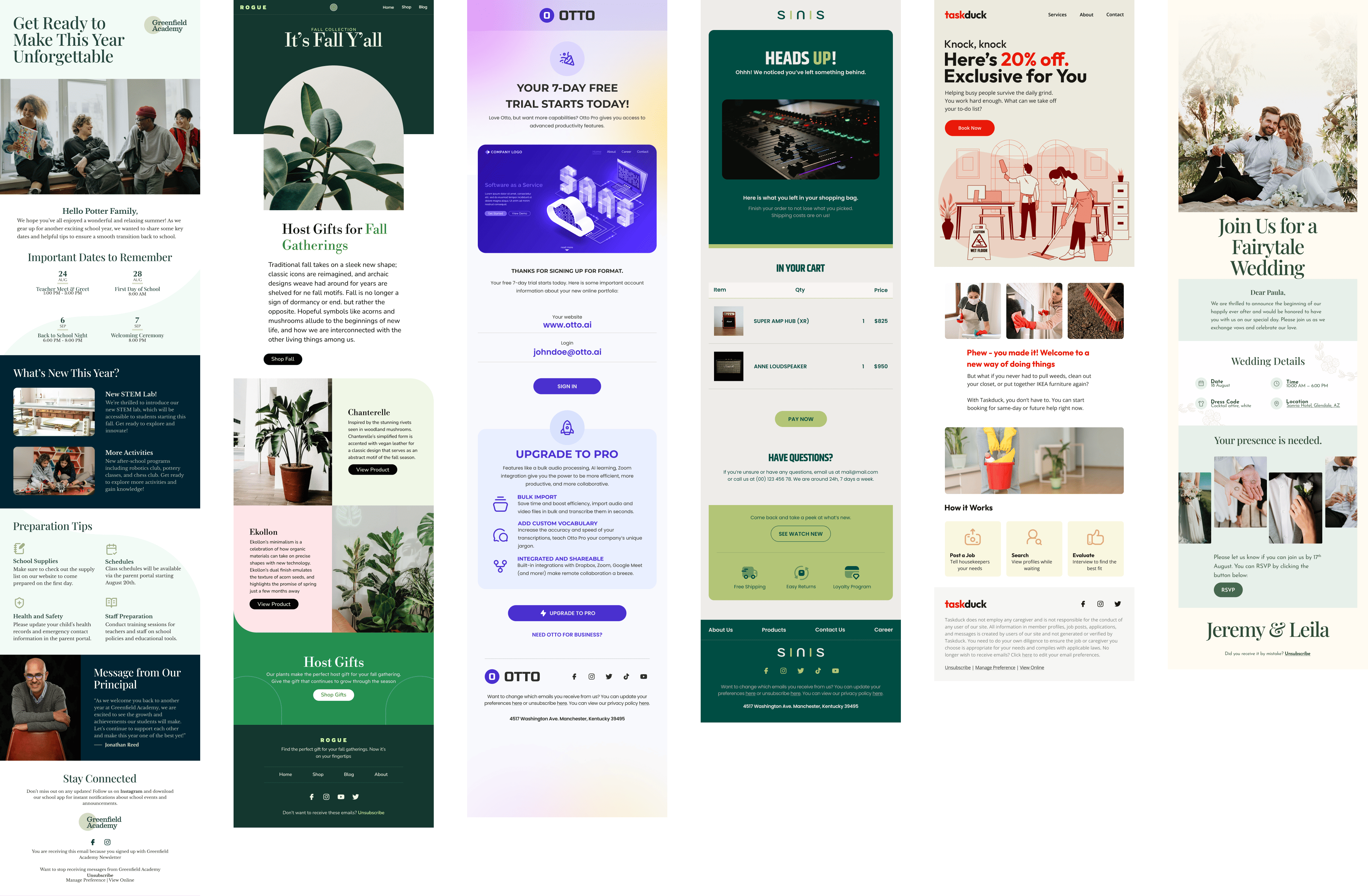 Email templates showcase